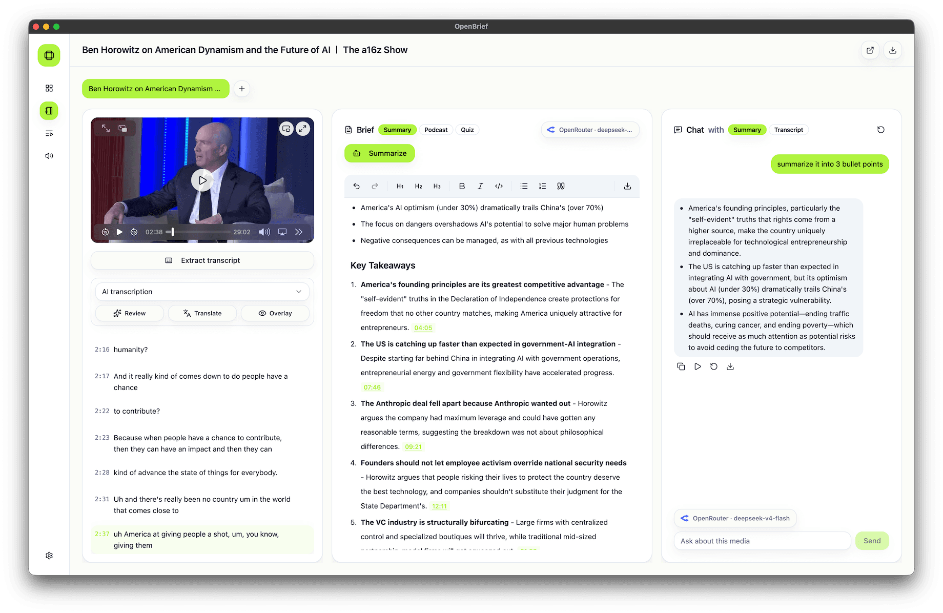 OpenBrief note page